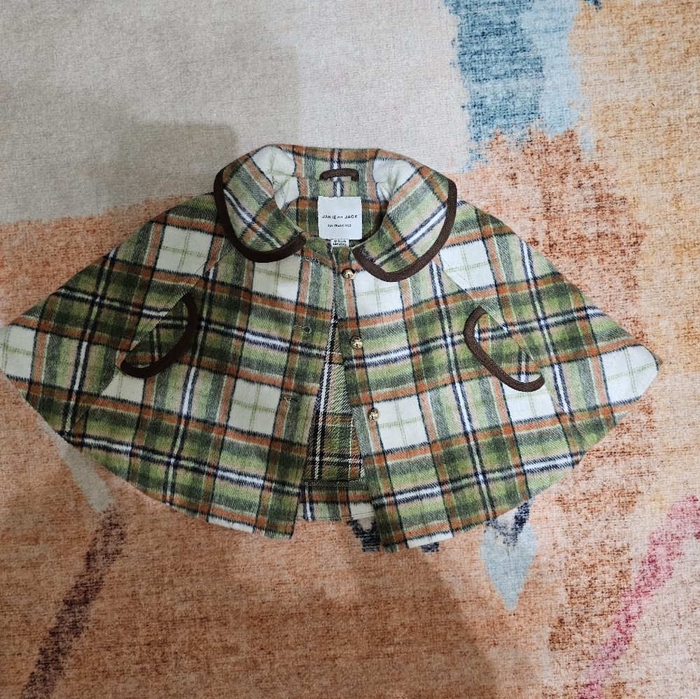 Janie and Jack Plaid Brushed Twill Cape